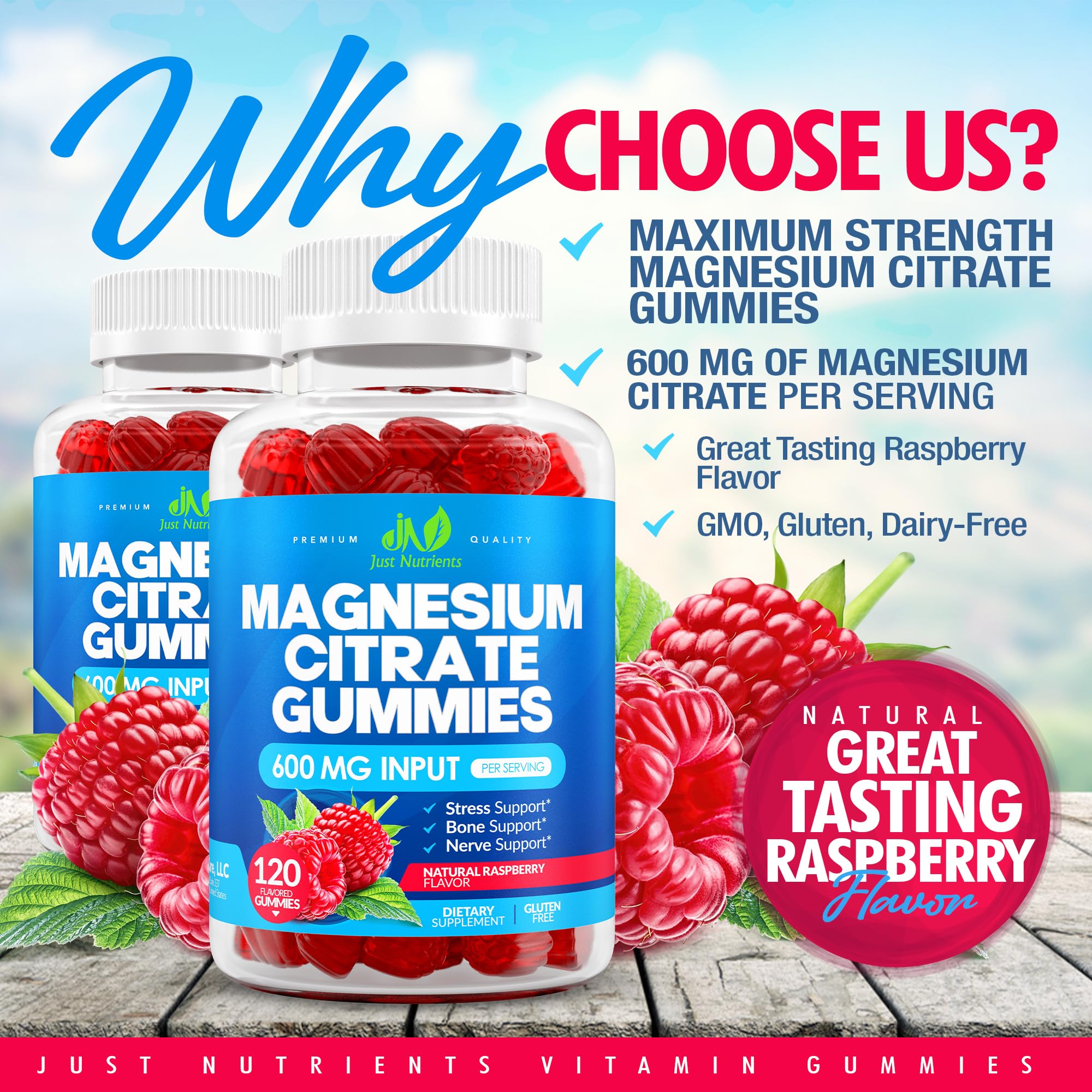 Just Nutrients textura de goma cercana con aspecto apetecible y calidad