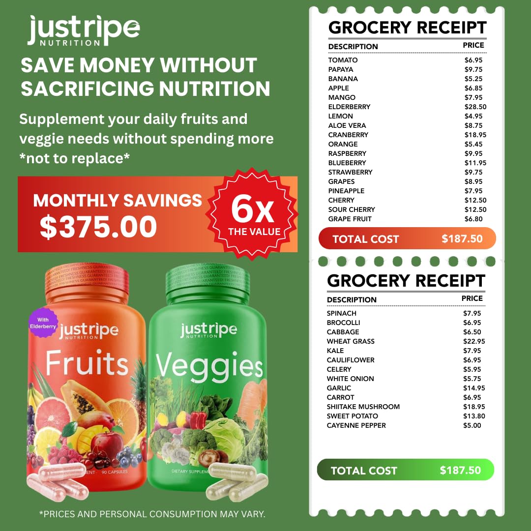 Just Ripe Nutrition polvo de verduras en detalle que sugiere aporte de minerales y fitonutrientes