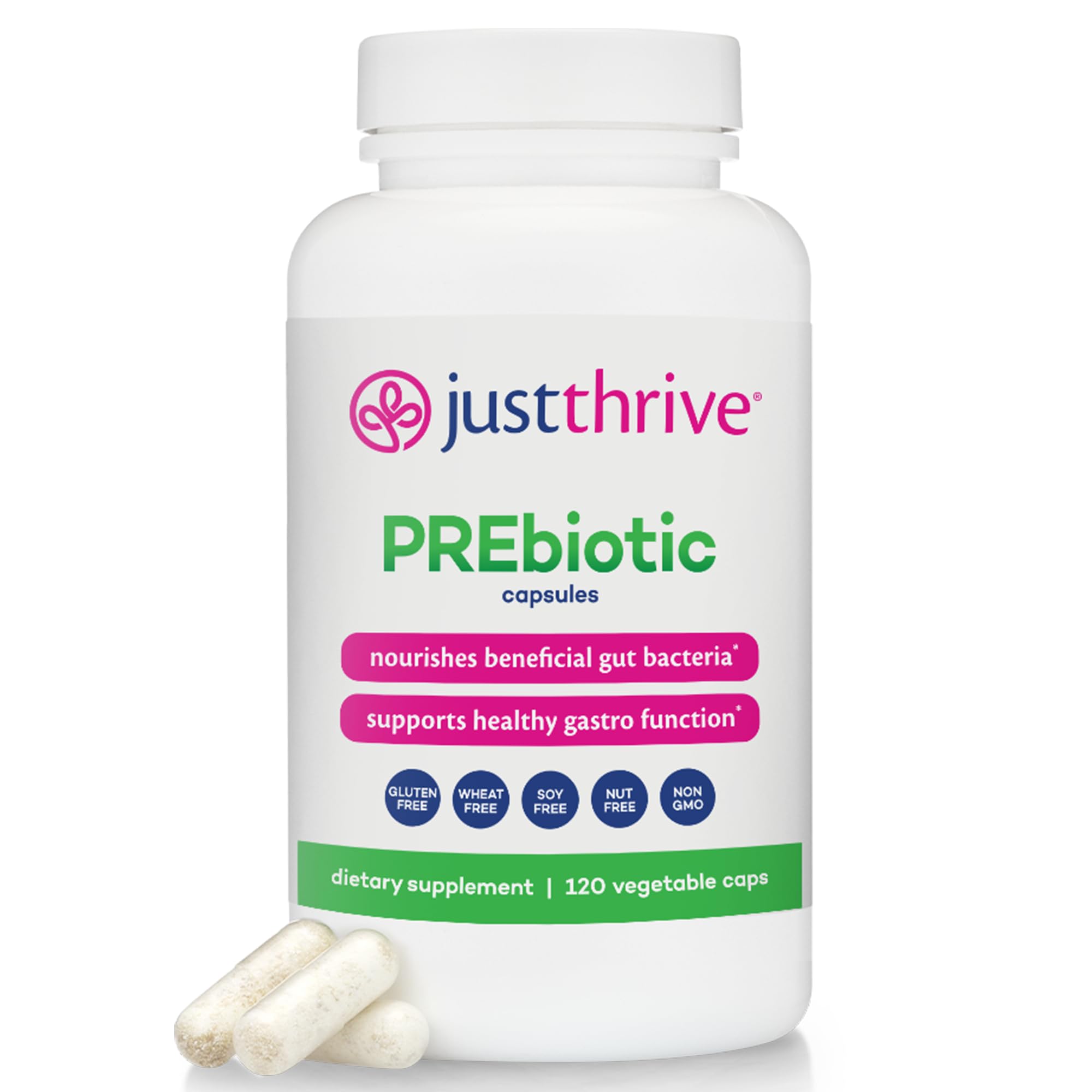 Just Thrive caja frontal mostrando diseño y beneficios claros