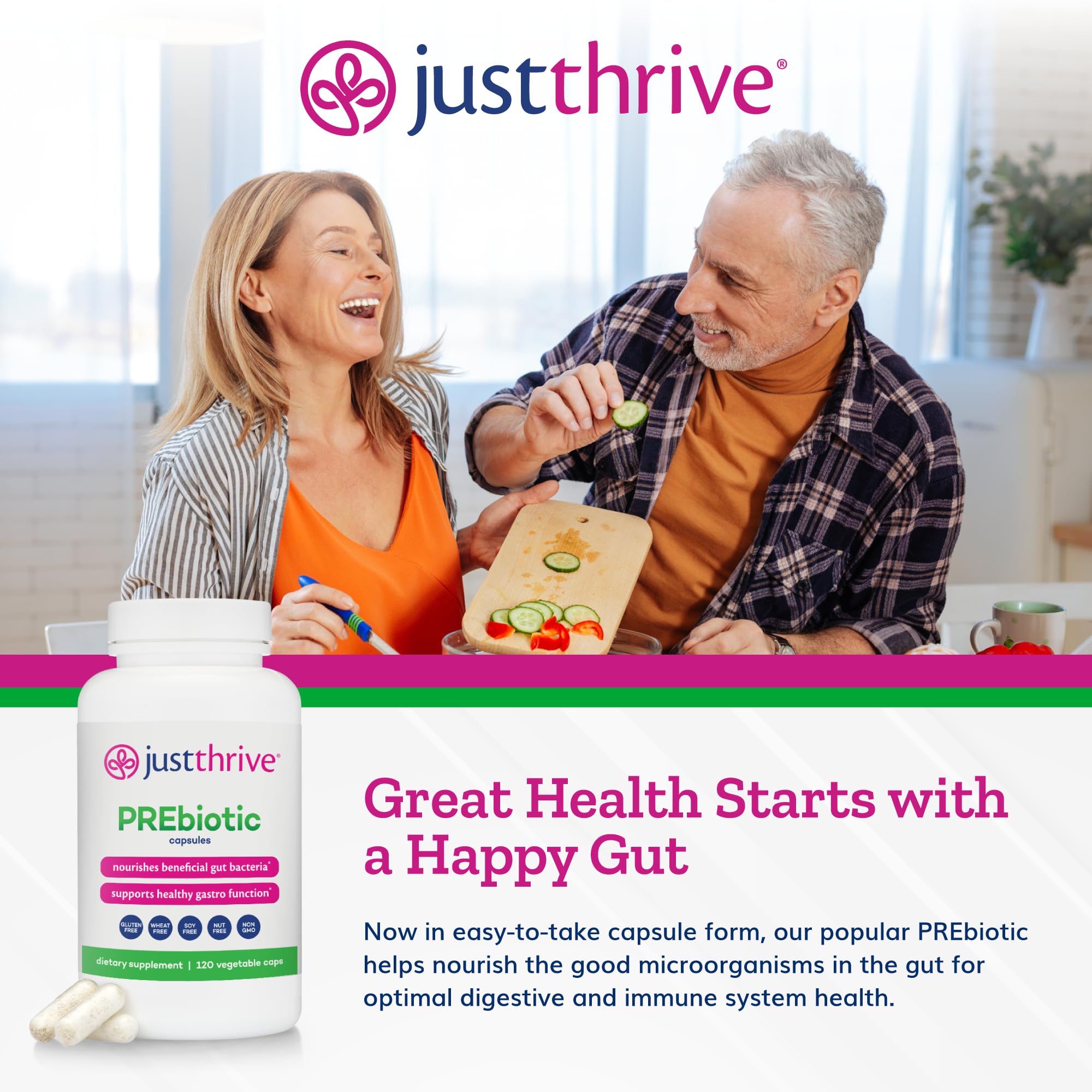 Just Thrive cápsulas abiertas y polvo para comprender ingrediente