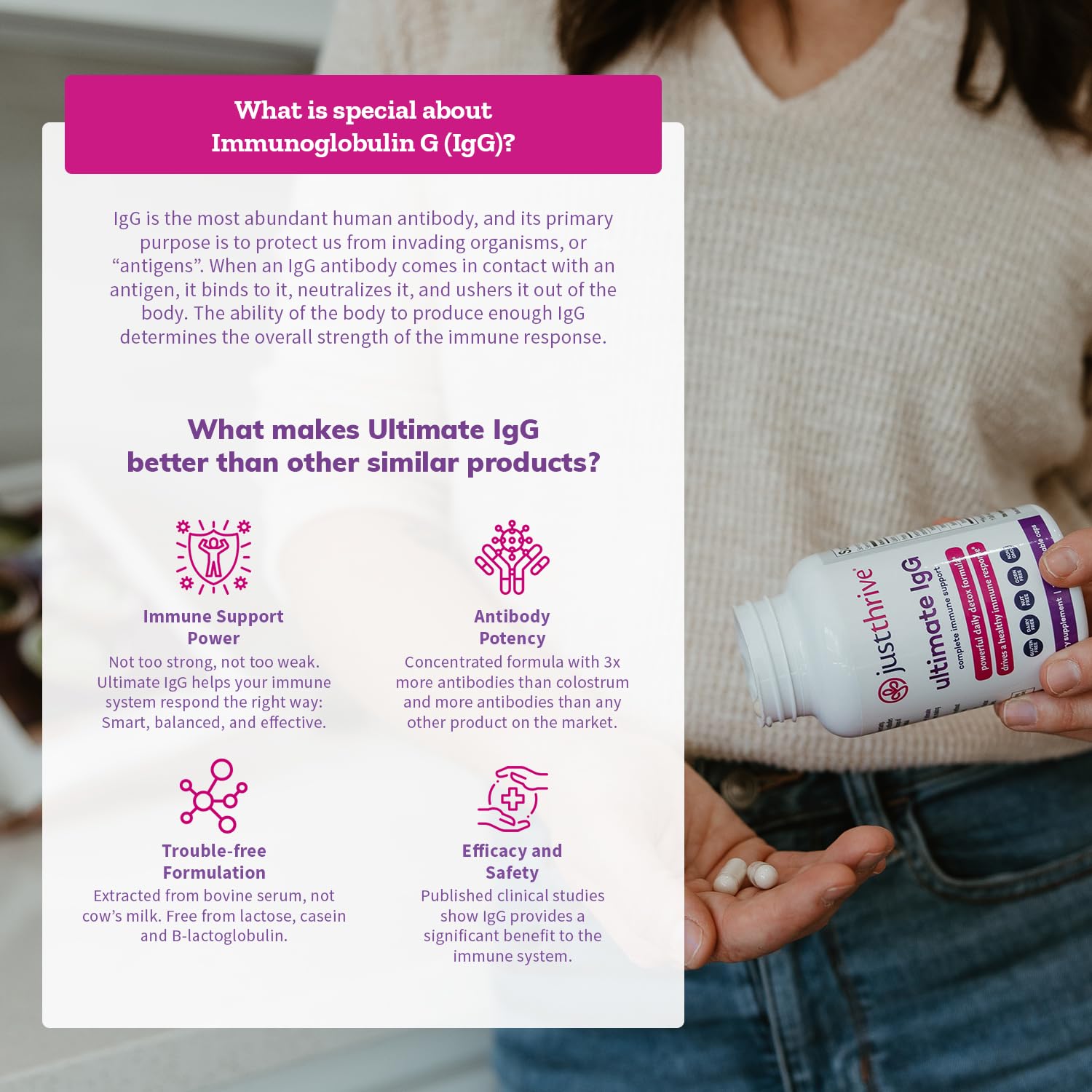 Just Thrive disolviéndose en vaso para uso diario y mejor absorción