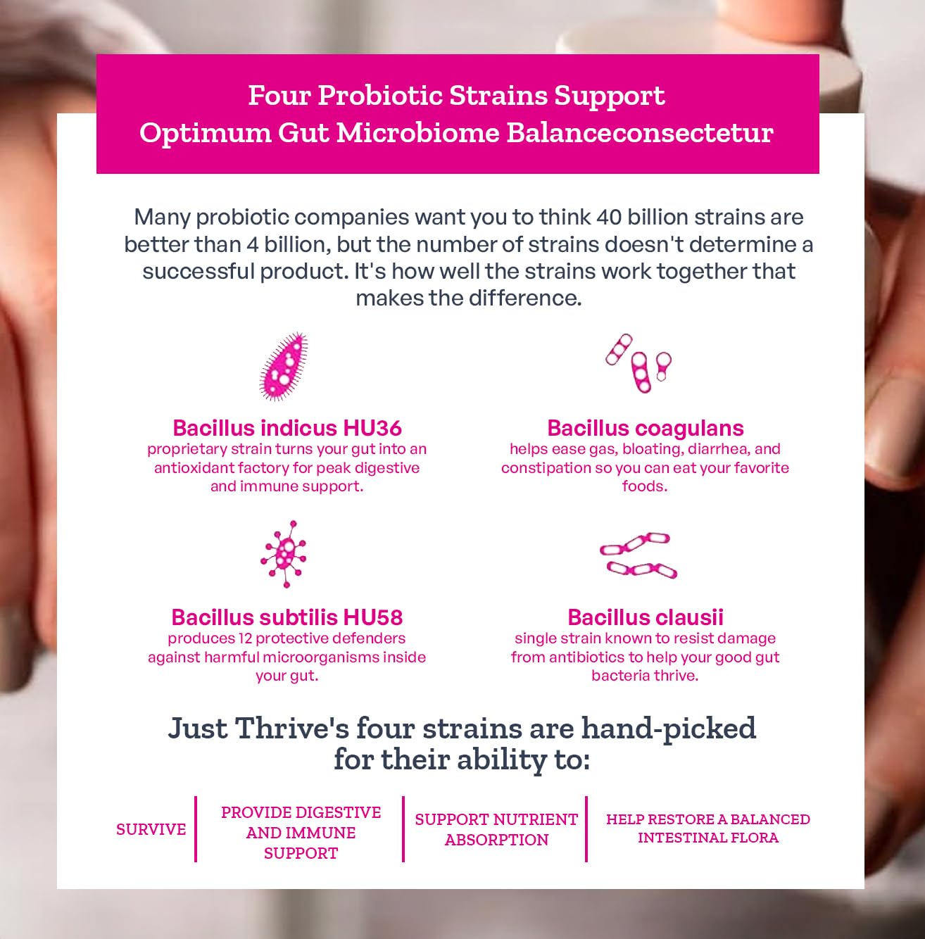 Just Thrive ambientación en desayuno sano que sugiere bienestar