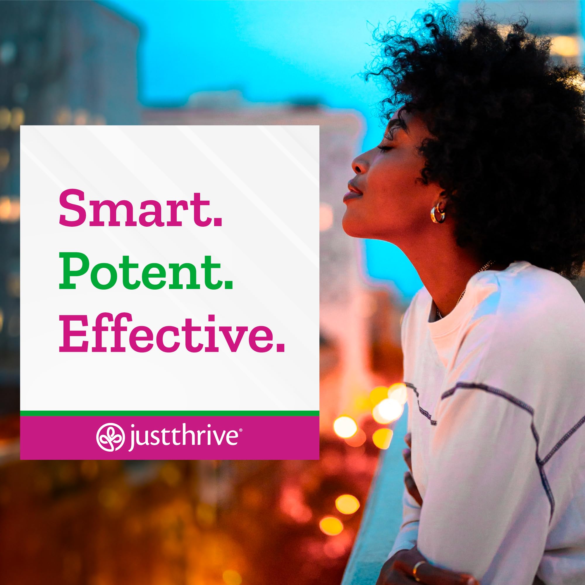 Just Thrive etiqueta con información nutricional y pureza