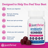 Just Thrive etiqueta con ingredientes destacando cepas en esporas