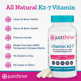 Just Thrive frasco en mano para comparar tamaño y suministro mensual