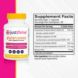 Just Thrive gráfico de cepas probióticas, refuerza equilibrio intestinal