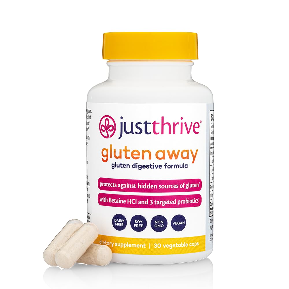 Just Thrive envase frontal mostrando protección digestiva clara