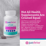 Just Thrive UT123 producto junto a lavabo en ambiente de baño, uso cotidiano