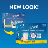 Juven sobre abierto con polvo visible que muestra textura homogénea y fácil mezcla