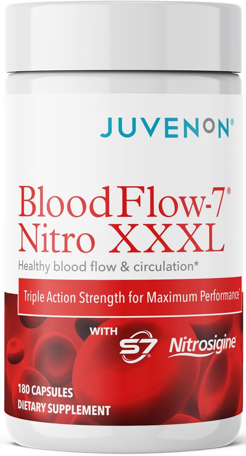 Juvenon BloodFlow-7 vista frontal del empaque mostrando fórmula potente