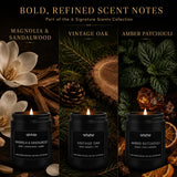 JXDLSQ vela Vintage Oak encendida creando ambiente cálido