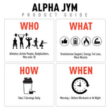 JYM Alpha JYM suplemento en uso antes de entrenamiento para energía y rendimiento