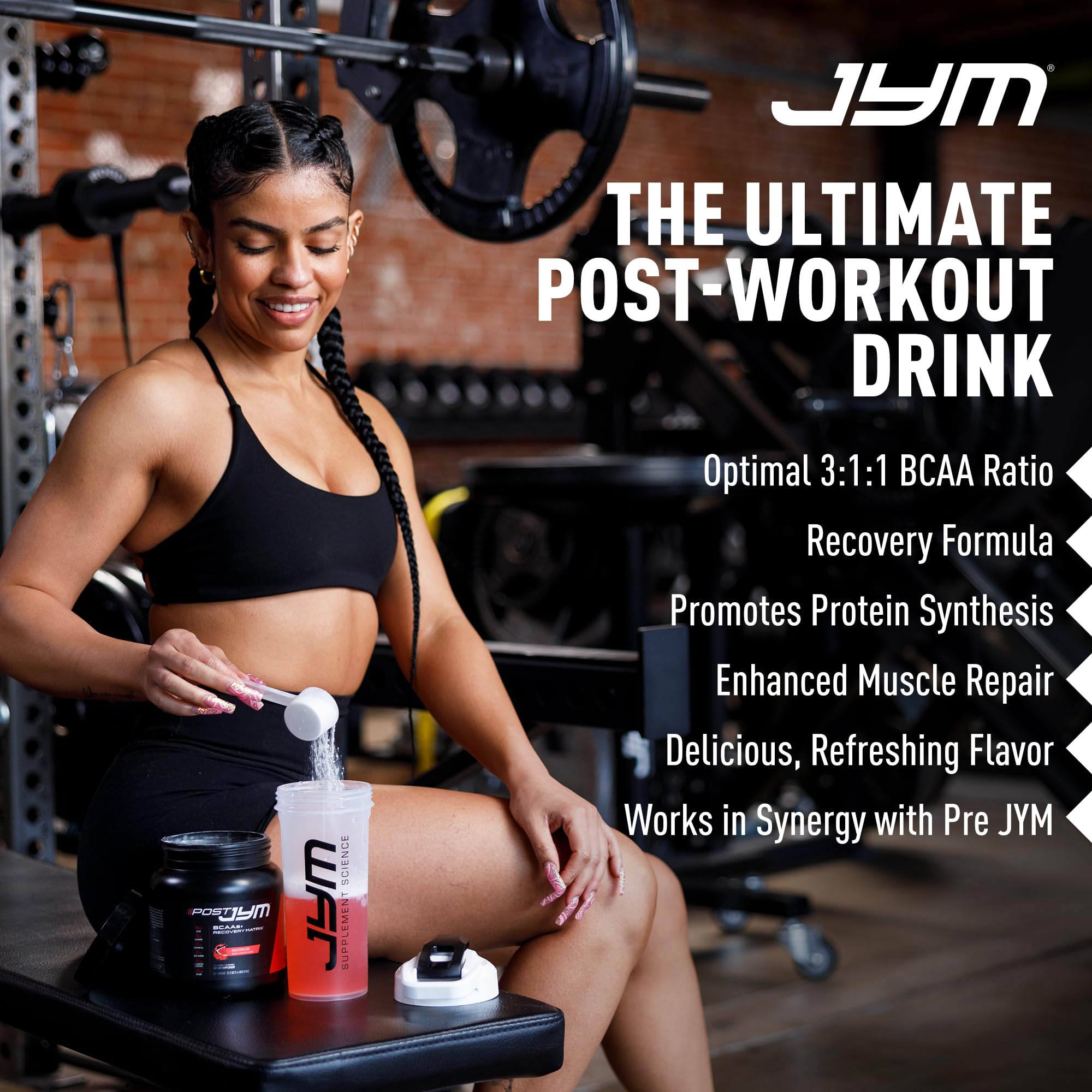 JYM Supplement Science etiqueta de Post JYM detalle de ingredientes transparentes y beneficios