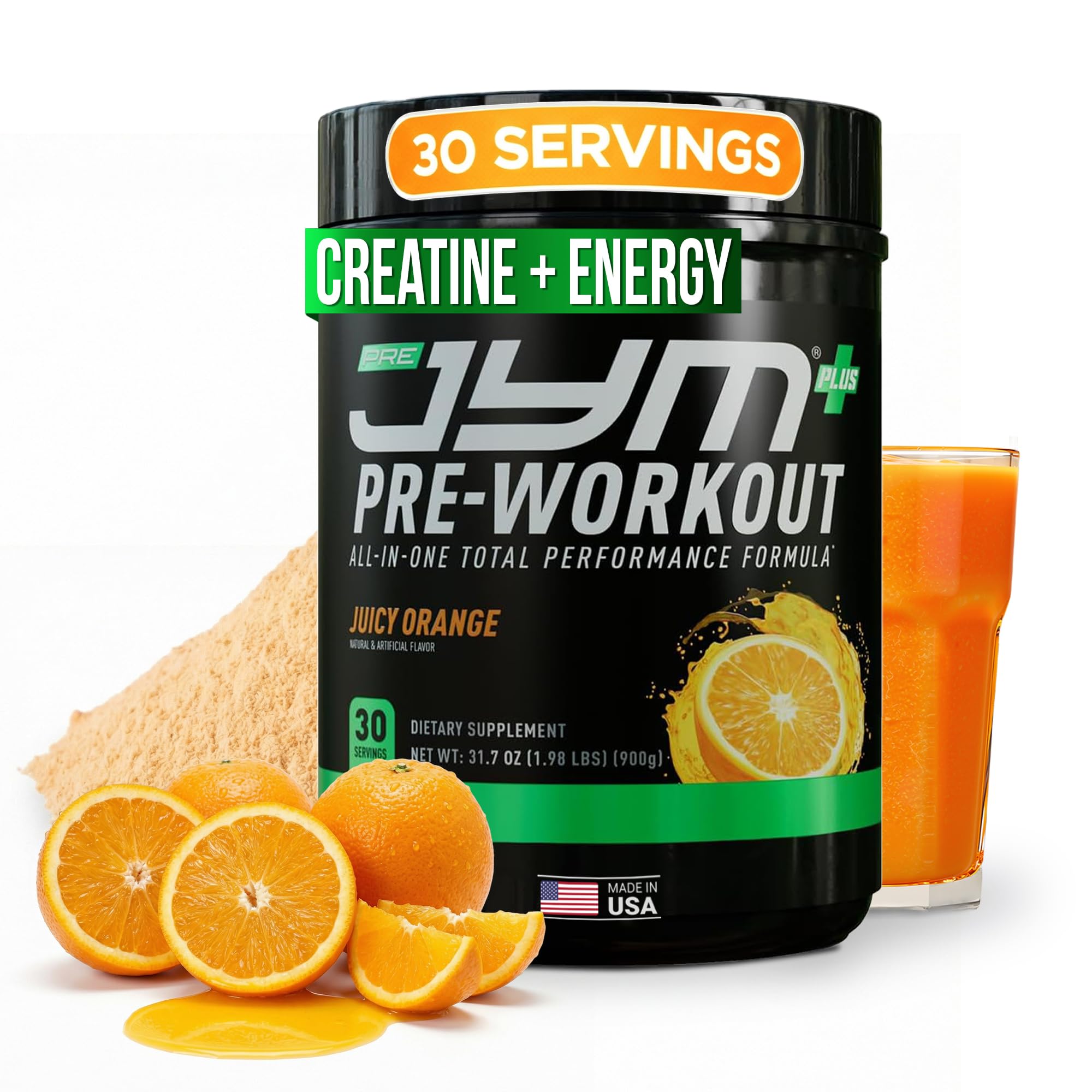 JYM Pre JYM Plus frente del envase mostrando etiqueta y beneficios