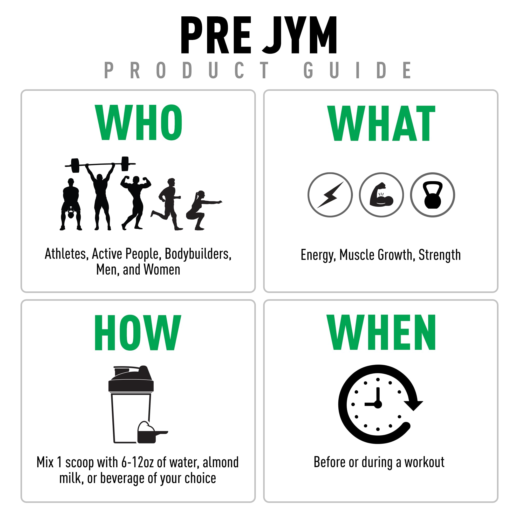 JYM Pre JYM vaso mezclado en uso proporcionando energía previa al entrenamiento