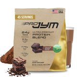 JYM Pro JYM envase frontal mostrando sabor natural Chocolate Brownie y atractivo visual