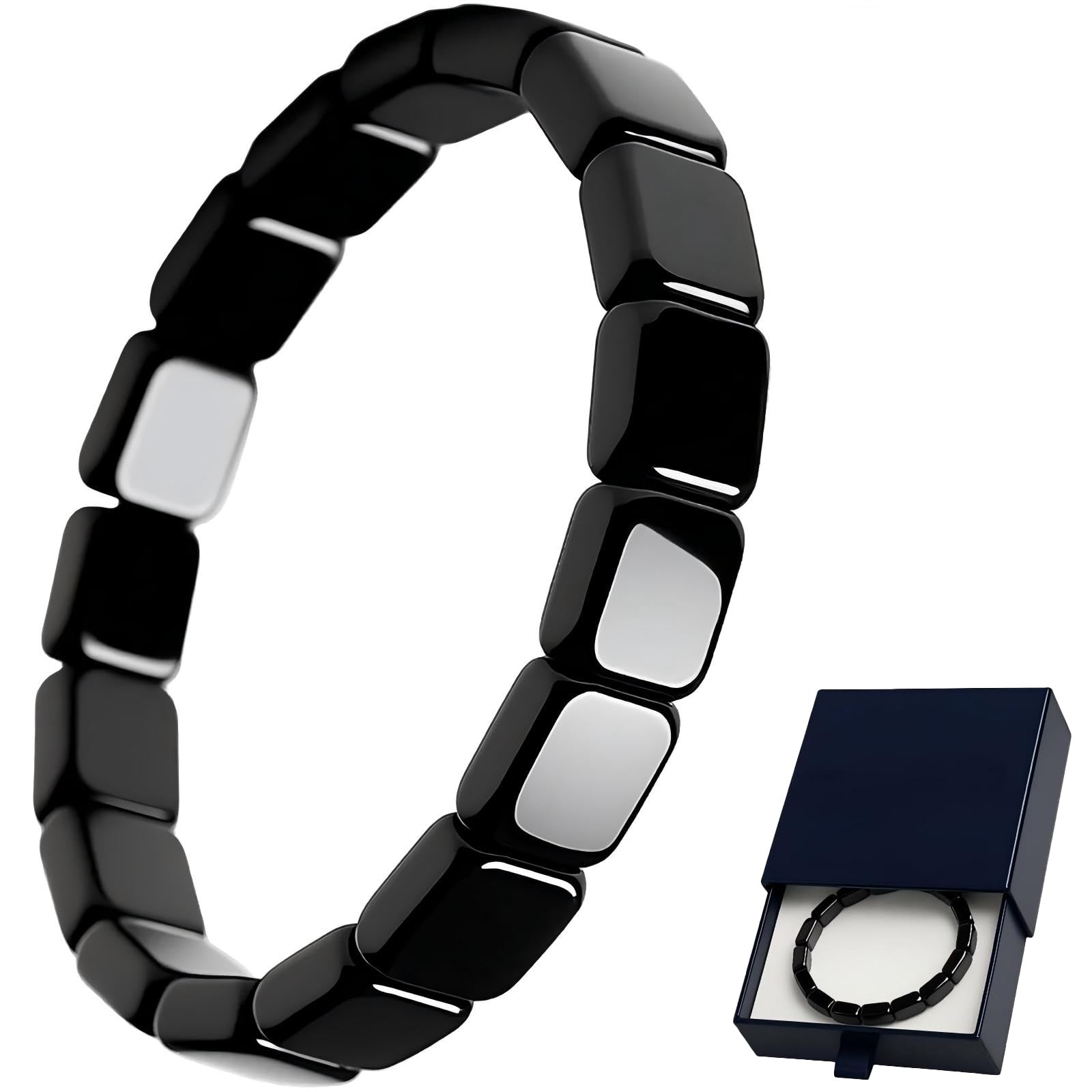 JZSCBYD pulsera frontal mostrando cuentas de hematita y estilo elegante
