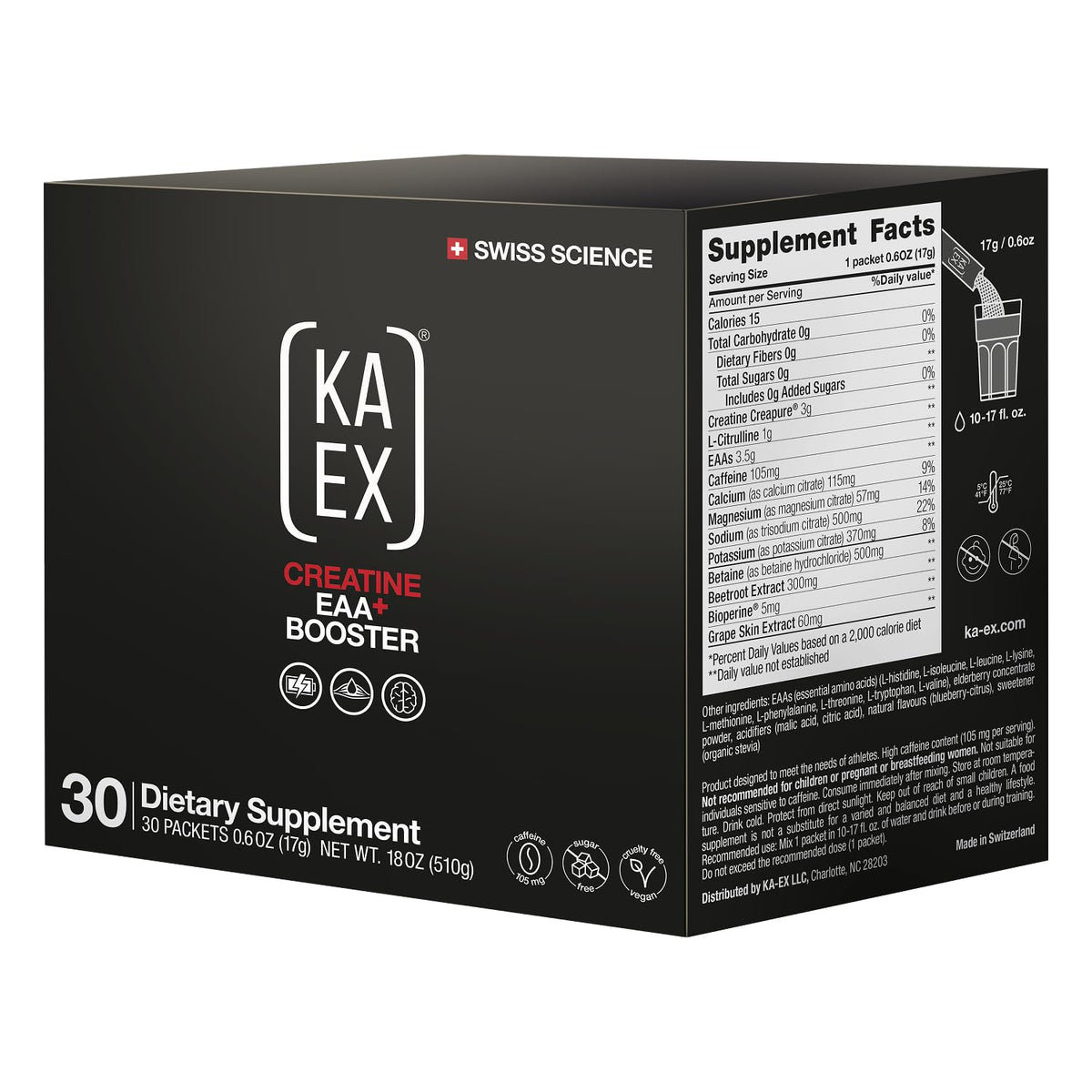 KA EX frente del envase mostrando diseño y beneficio de potencia