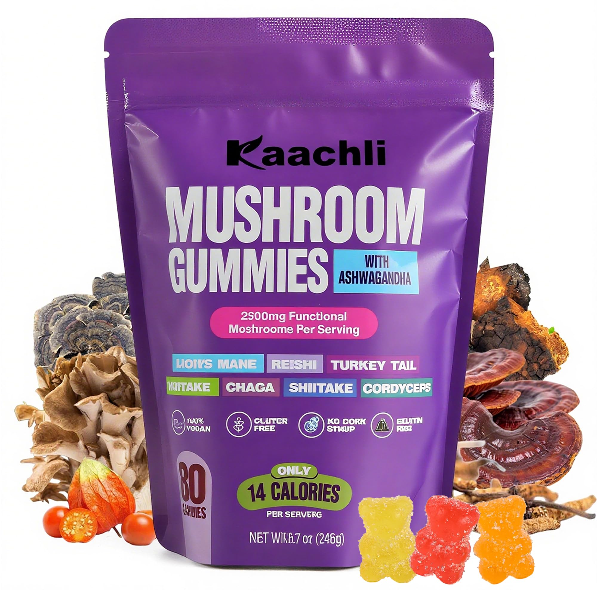 KAACHLI envase frontal de gomitas mostrando marca y etiquetado claro