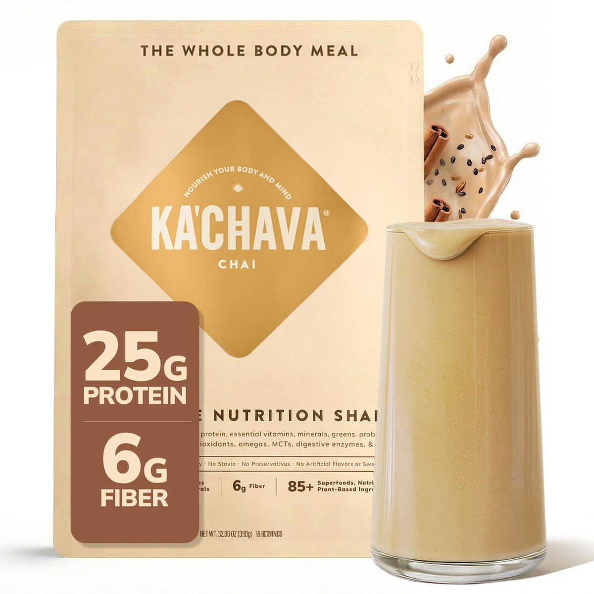 Ka'Chava envase Chai frente mostrando la marca y conveniencia