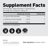 Kaged etiqueta con 72 servicios y detalles de ingredientes