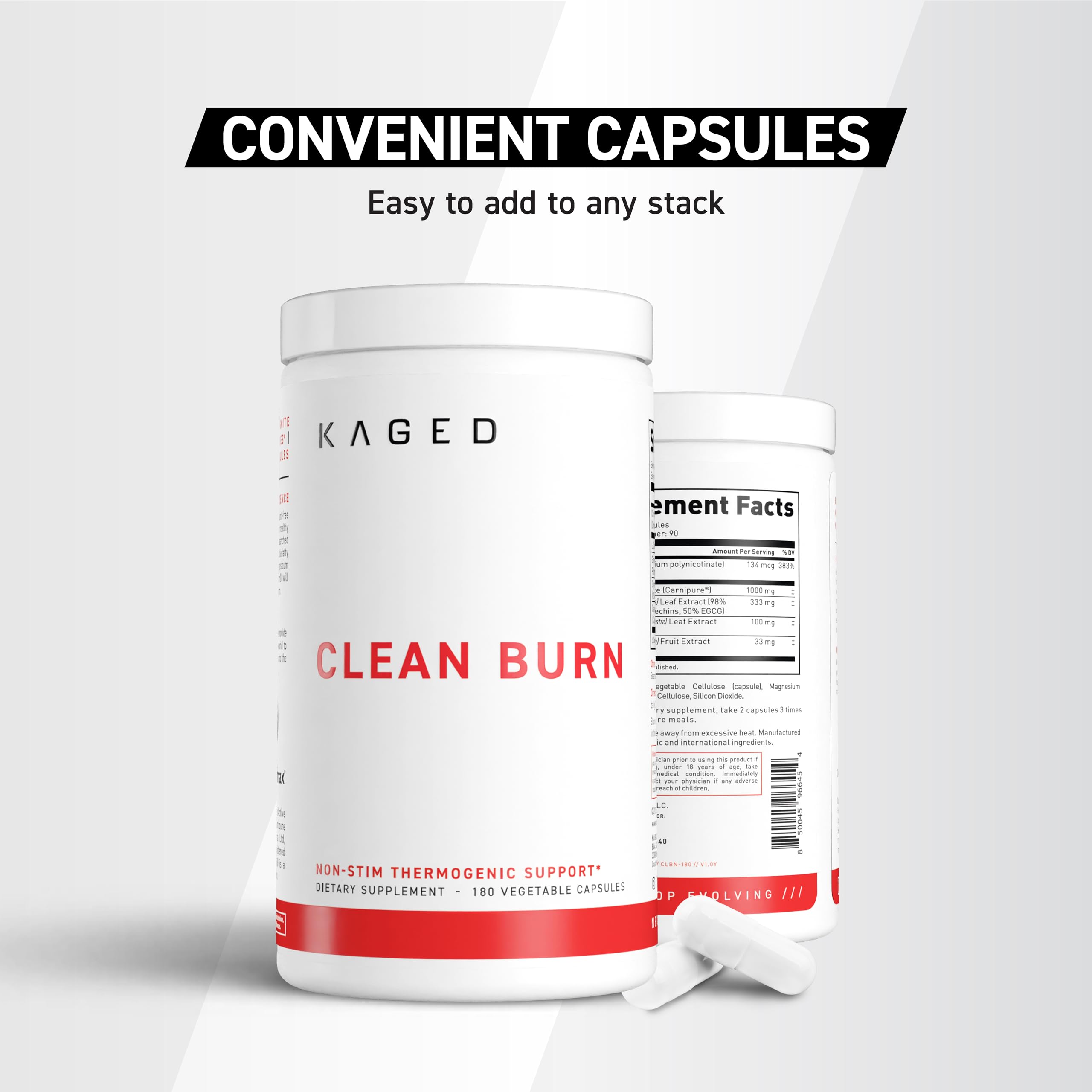 Kaged Clean Burn en uso durante entrenamiento mostrando apoyo sin estimulantes