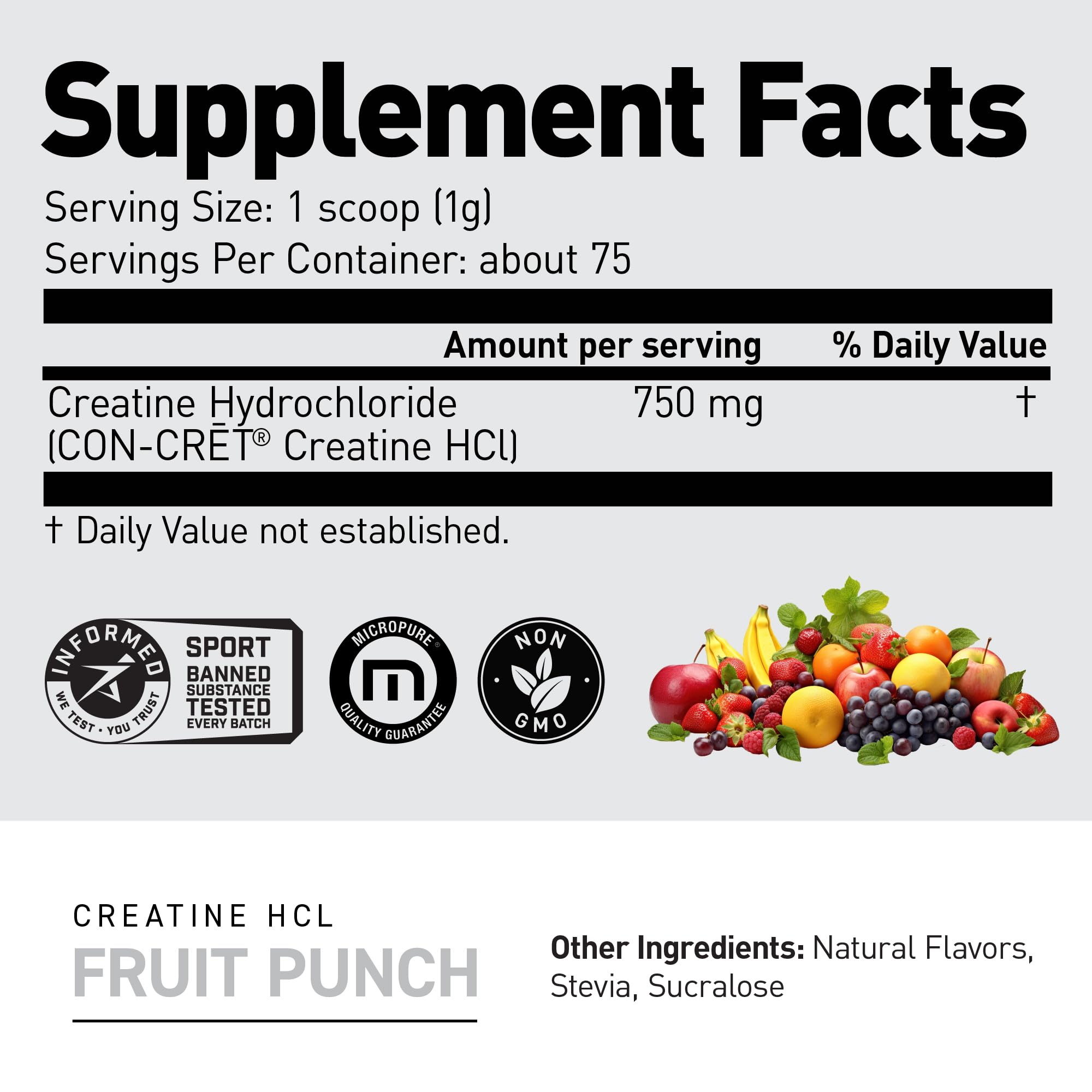 Kaged primer plano del sabor Fruit Punch con aspecto natural