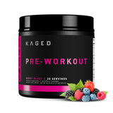 Kaged frasco Berry Blast frente mostrando diseño y marca, ideal para elegir pre-entrenamiento