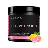 Kaged envase frontal Pink Lemonade mostrando etiqueta y beneficio de energía