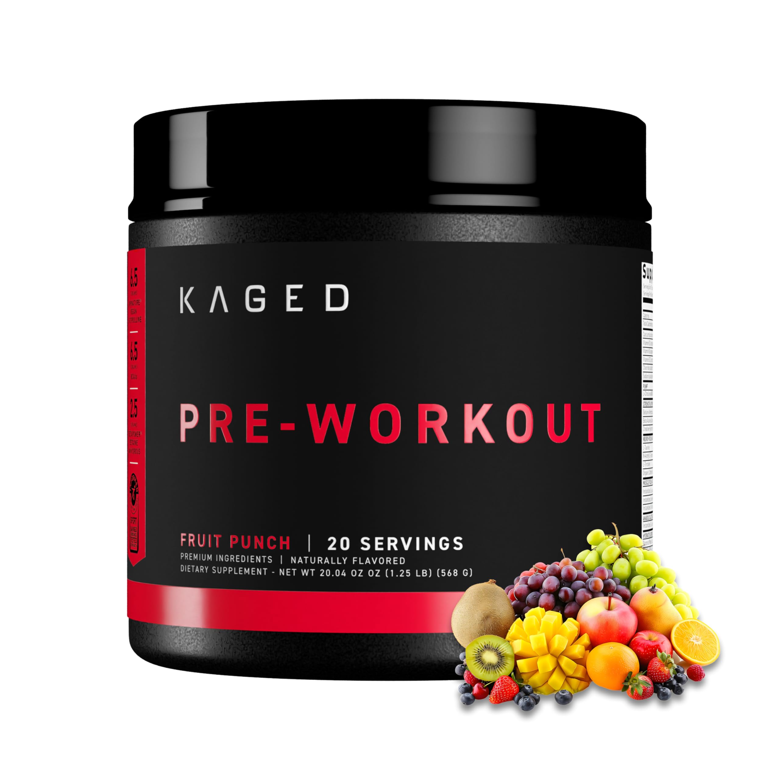 Kaged envase frontal fruit punch mostrando marca y beneficios