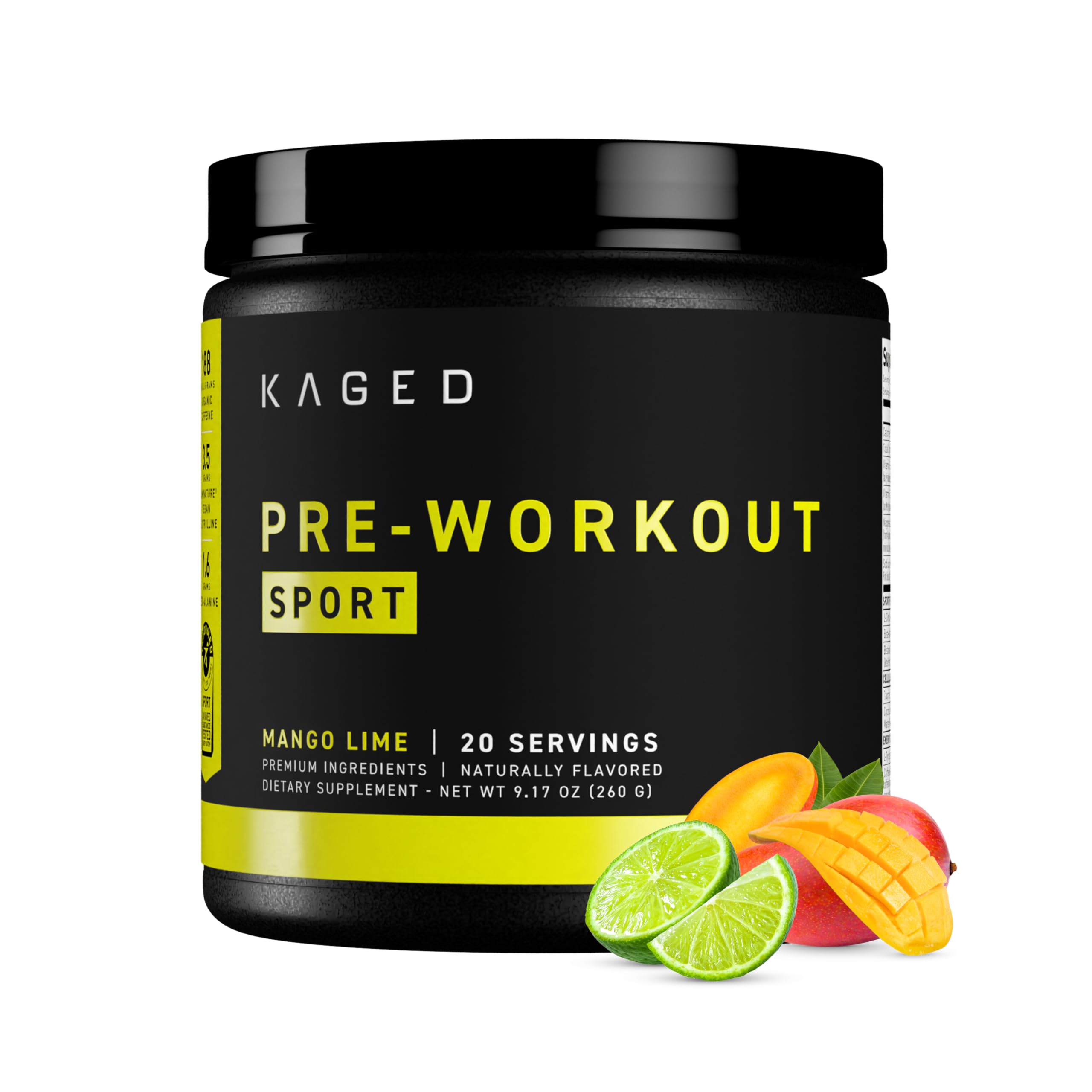Kaged envase frontal con diseño claro y beneficios visibles