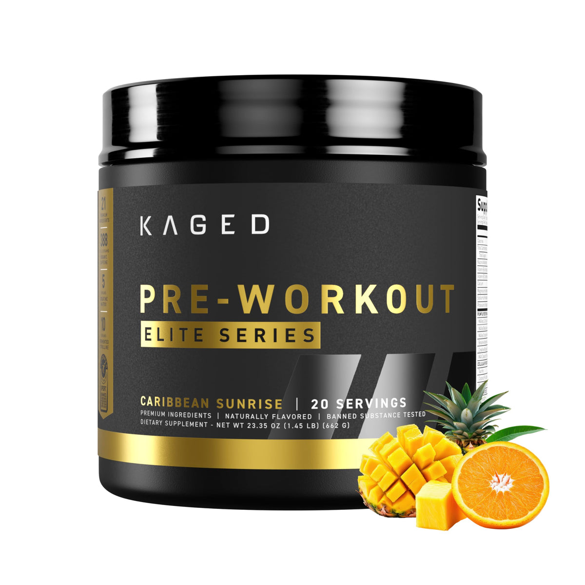 Kaged envase frontal mostrando marca y diseño, transmite confianza