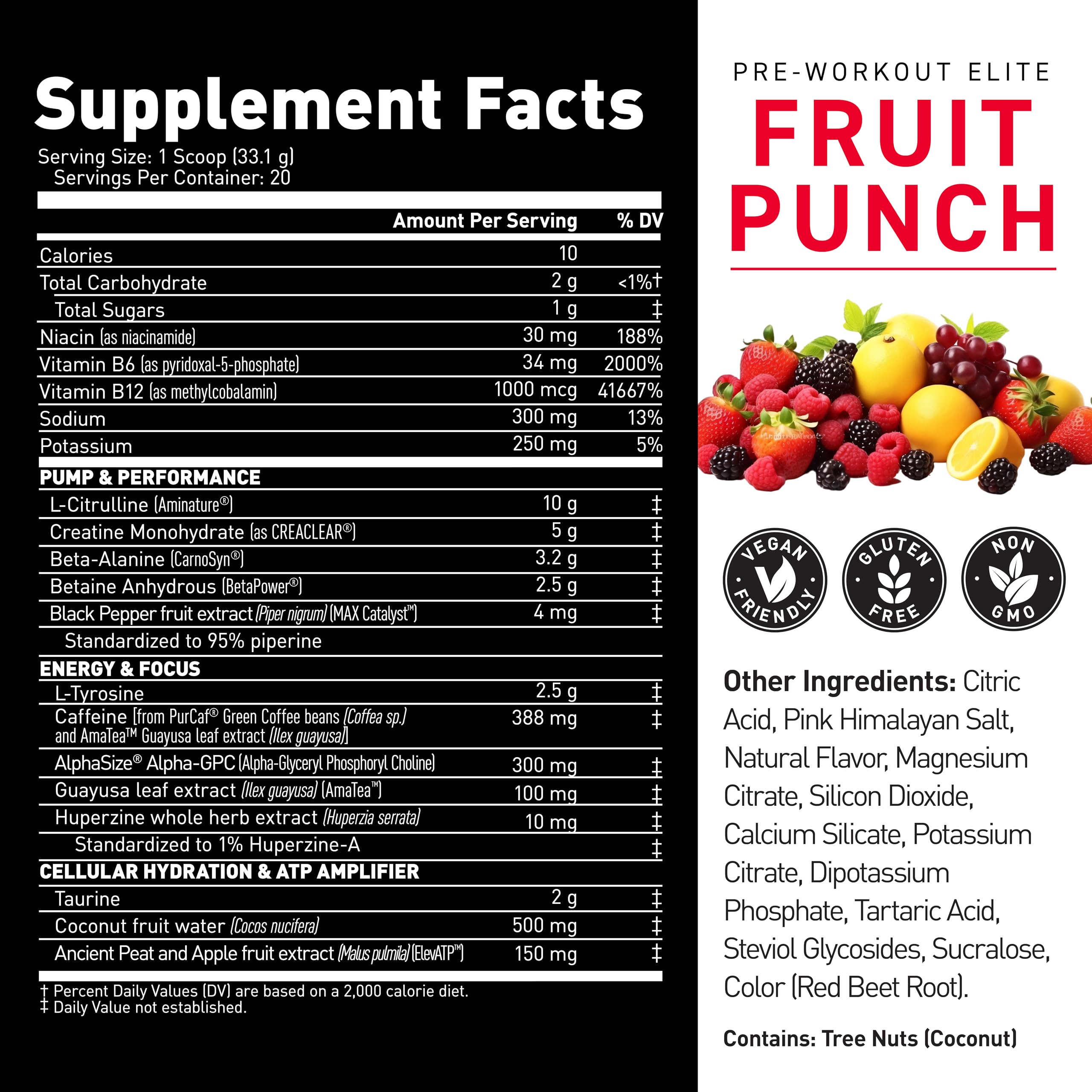 Kaged Fruit Punch servido con frutas que sugiere sabor agradable
