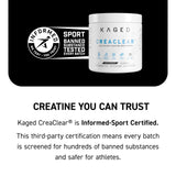 Kaged tomando creatina en vaso sin sabor durante entrenamiento