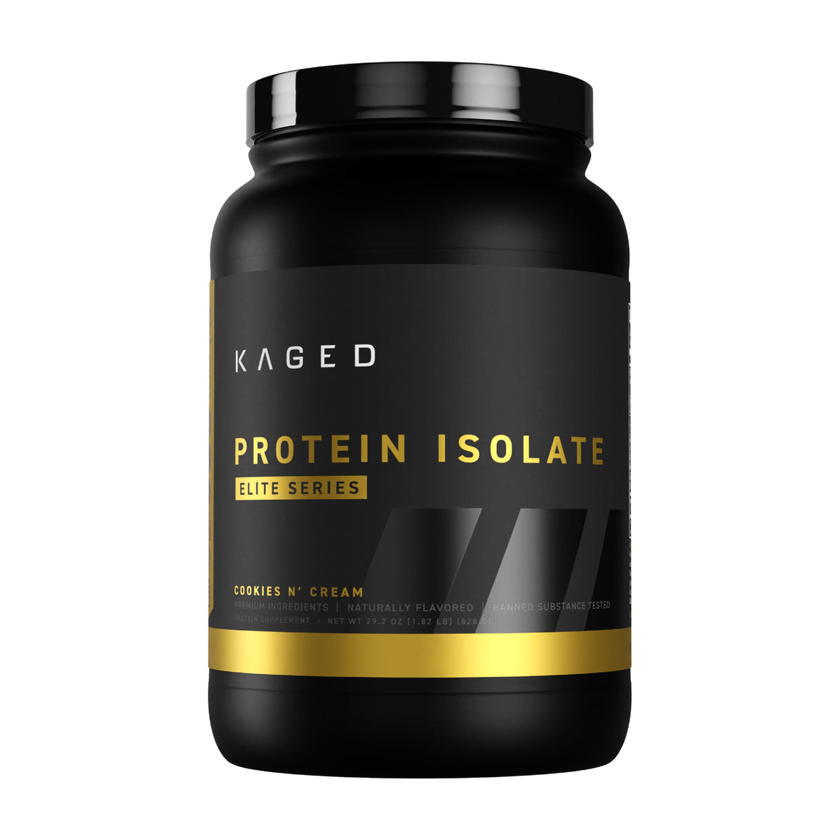 Kaged envase frontal Cookies & Cream mostrando diseño y tamaño, ideal para elegir proteína