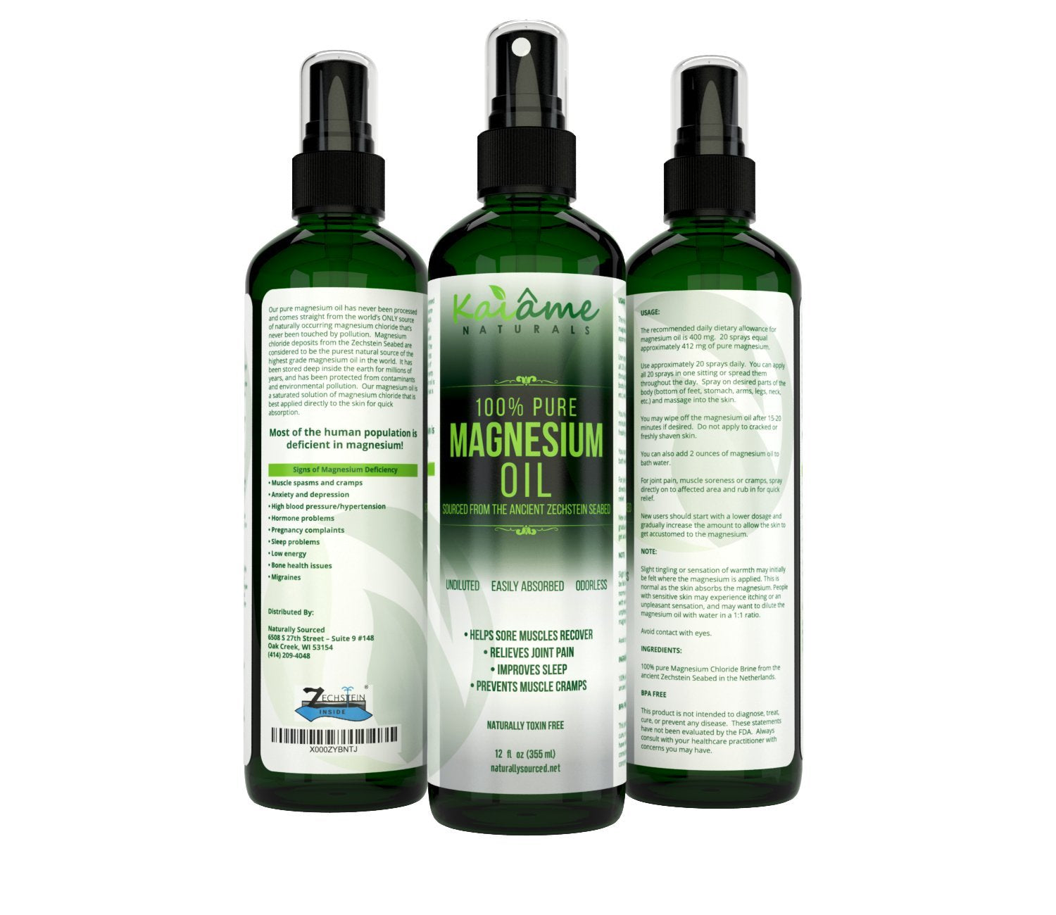 Kaiame Naturals textura del aceite en gota, absorción rápida en piel