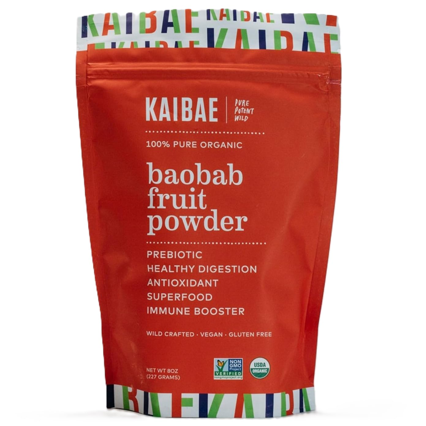KAIBAE frente del envase mostrando marca y tamaño 8 oz, claridad de origen orgánico