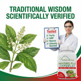 Kailash Herbals cápsulas abiertas mostrando contenido vegetal puro