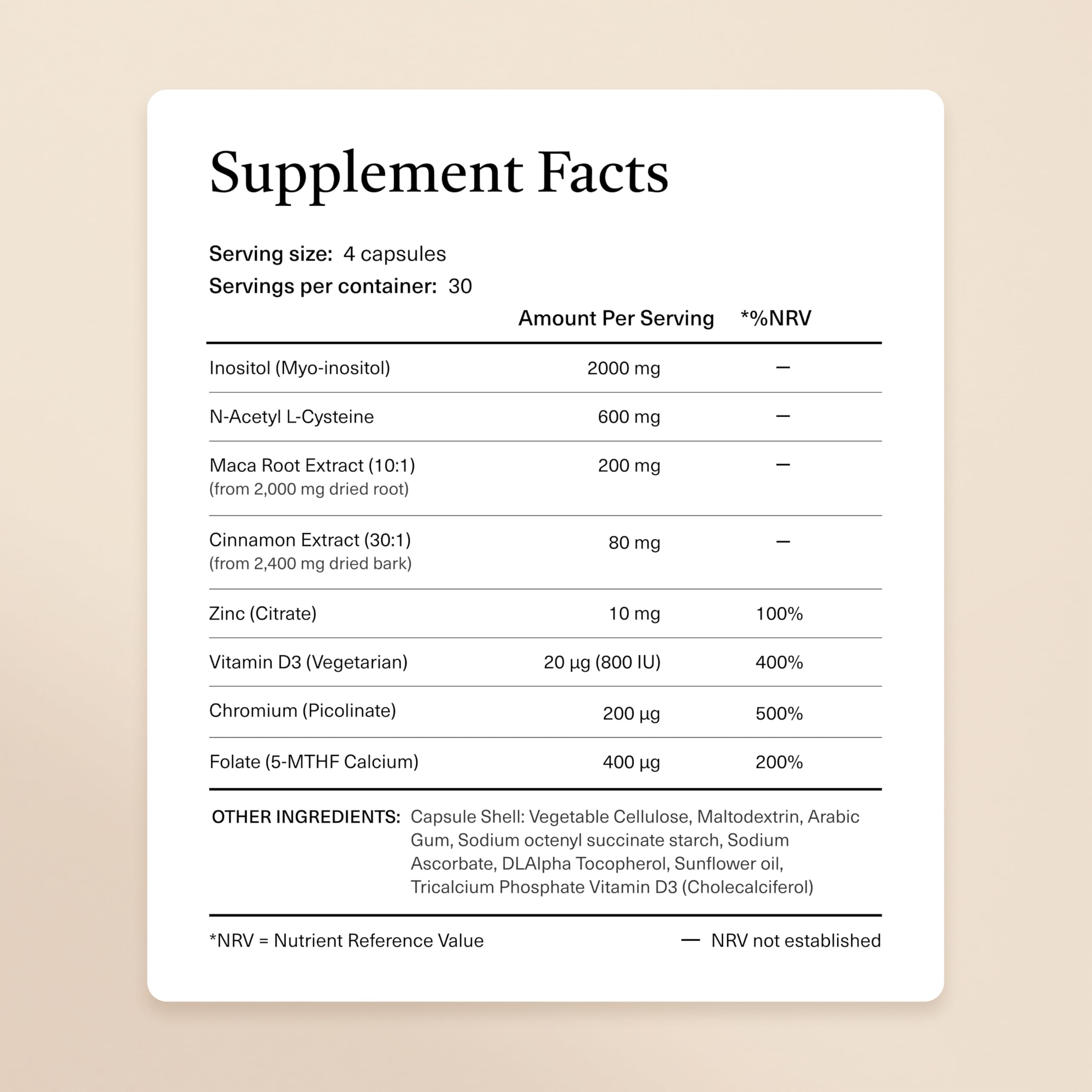 kailea etiqueta con lista de ingredientes claves para transparencia