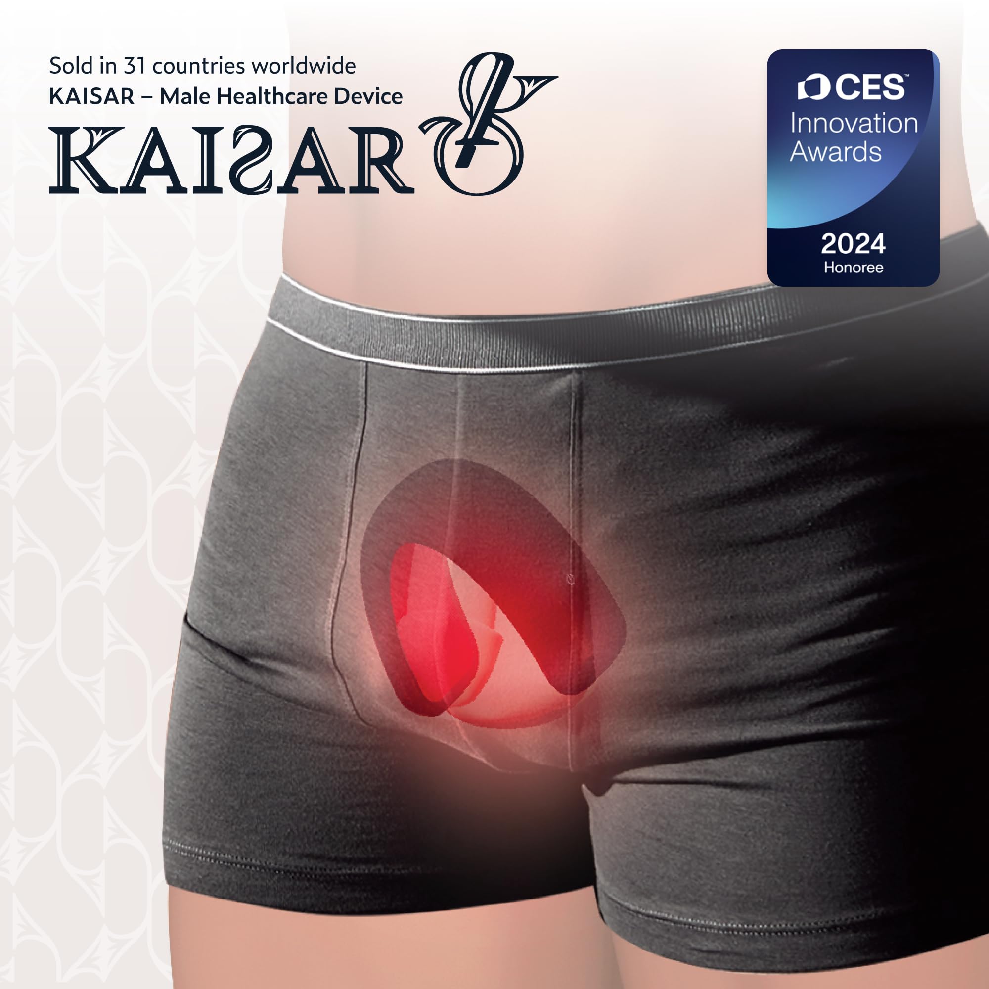 KAISAR dispositivo vista frontal con controles visibles y portátil