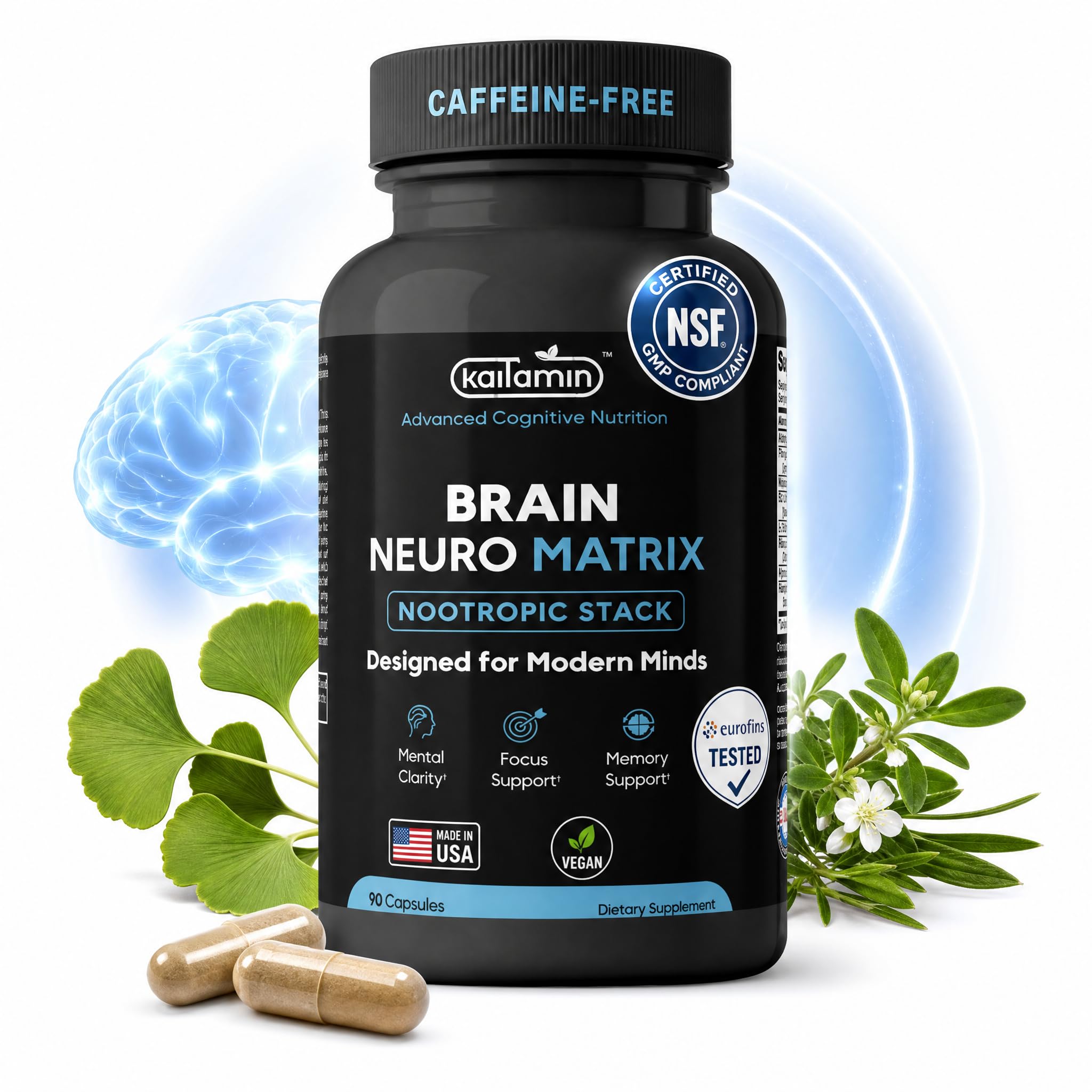 Kaitamin etiqueta con ingredientes y certificaciones claras