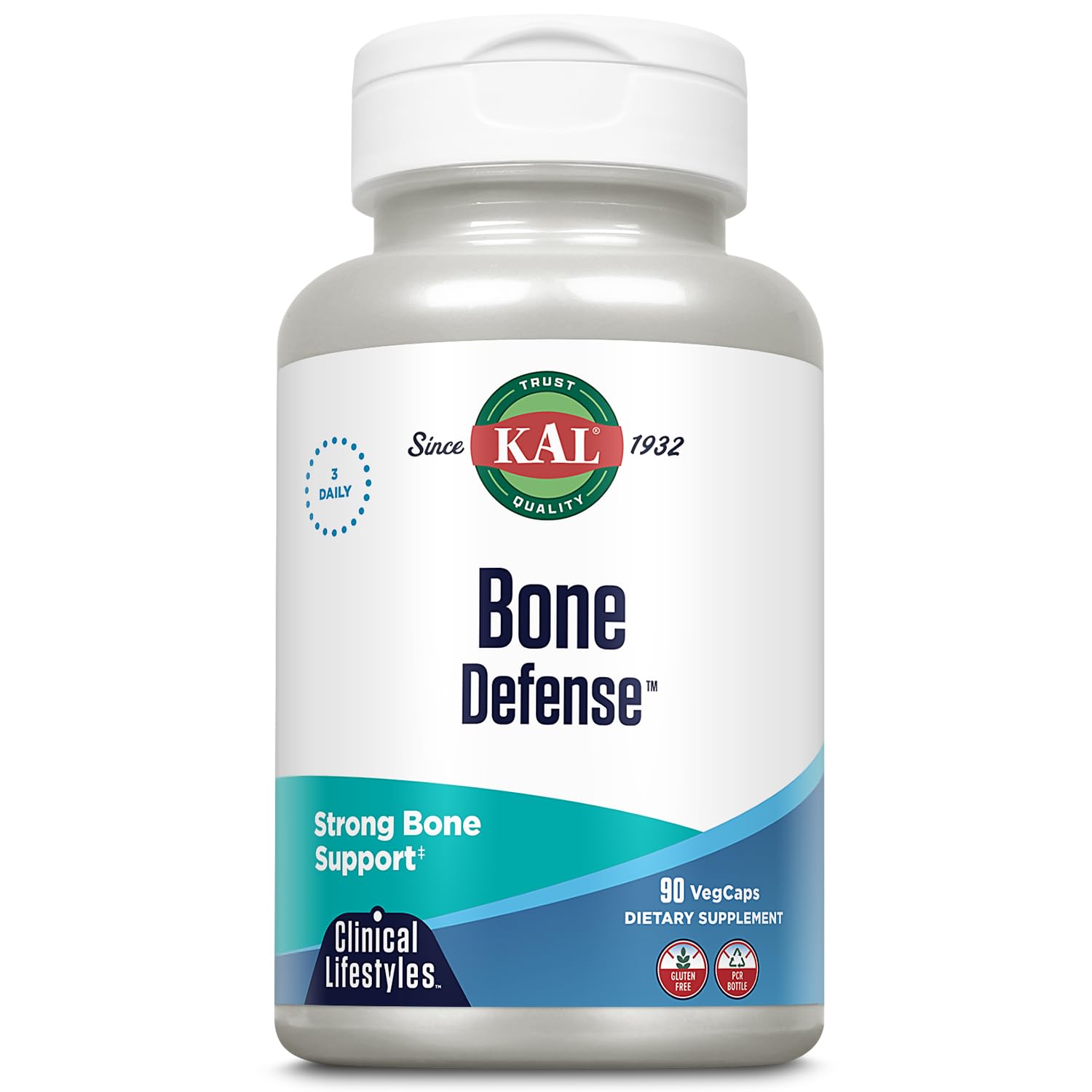 KAL envase frontal de Bone Defense mostrando etiqueta y beneficios clave