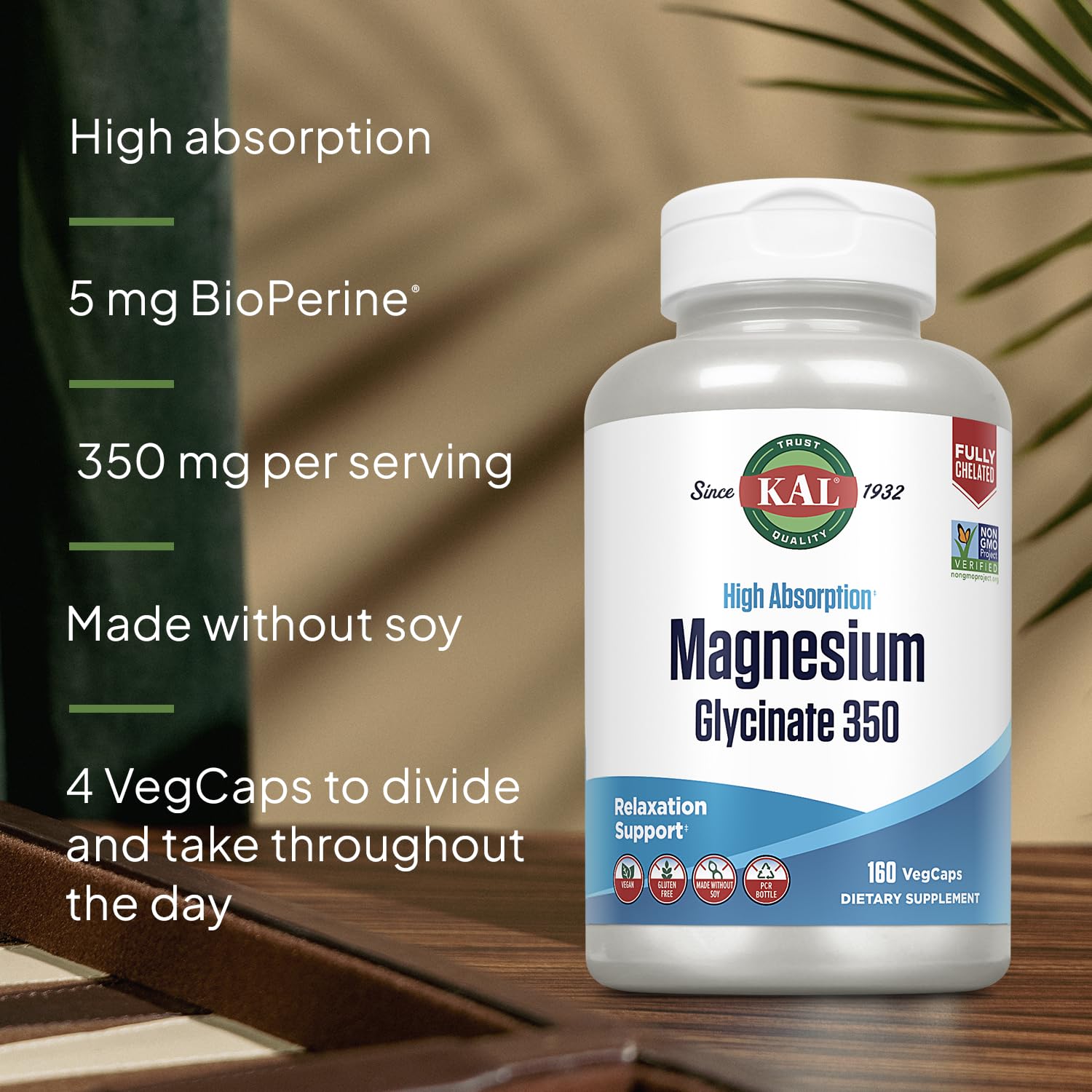KAL etiqueta con ingredientes y pruebas de calidad visibles