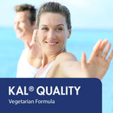 KAL etiqueta nutricional clara con información de calcio, magnesio y zinc