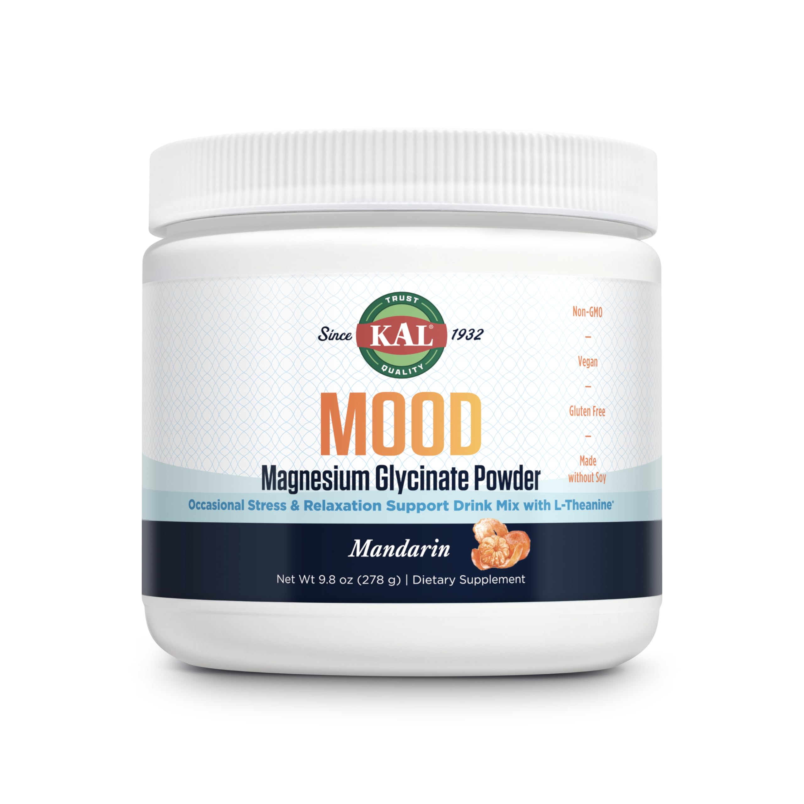 Envase KAL Mood Magnesium Powder vista frontal, presentación clara y beneficios