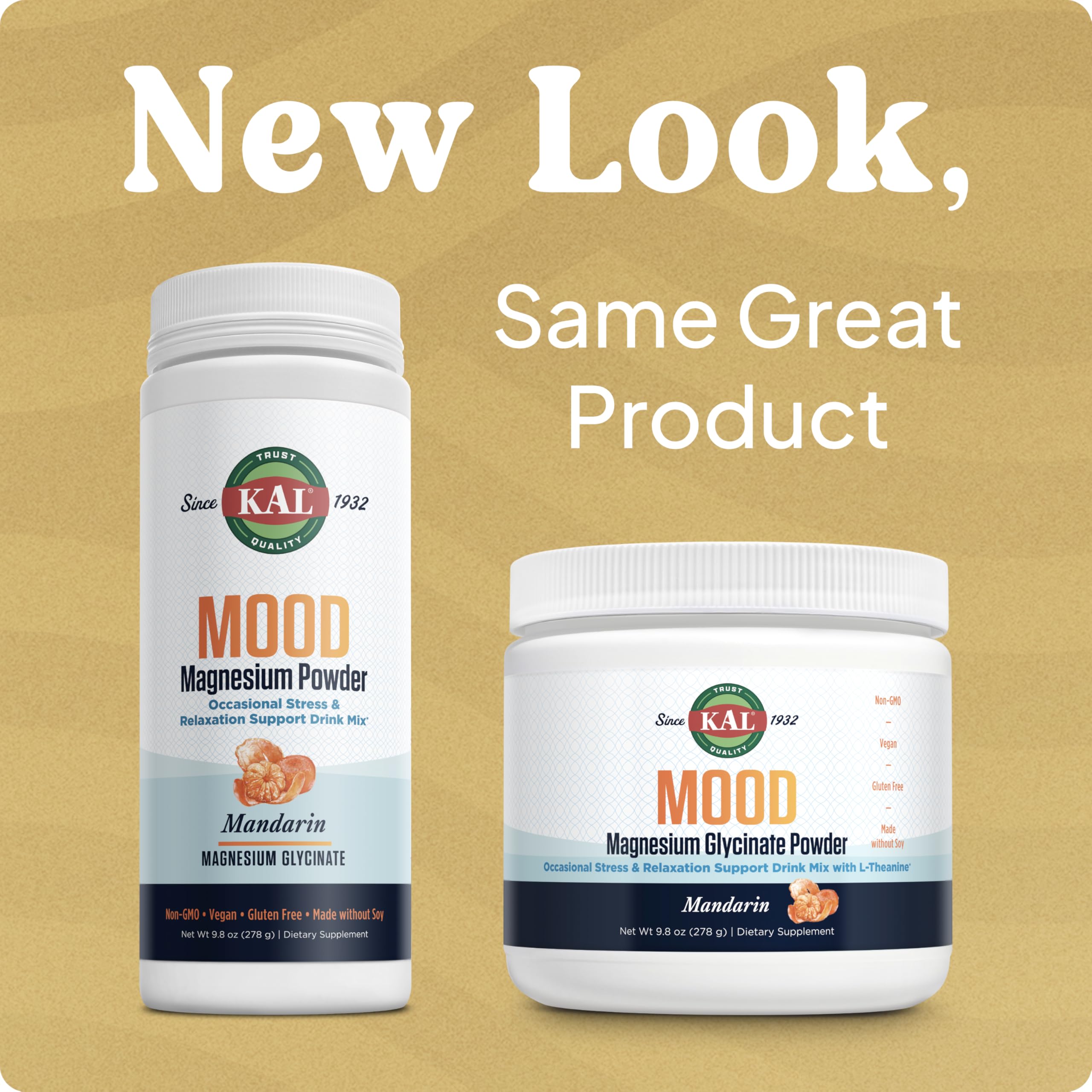 Vaso con KAL Mood Magnesium preparado, evidencia de sabor mandarina y mezcla homogénea