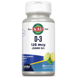 KAL envase frontal del producto mostrando 90 microtabletas y sabor limón-lima