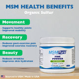 KALA HEALTH cristales finos de MSM mostrando textura disoluble