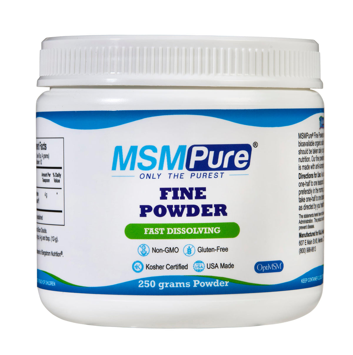 KALA HEALTH envase frontal mostrando MSM puro y elegante