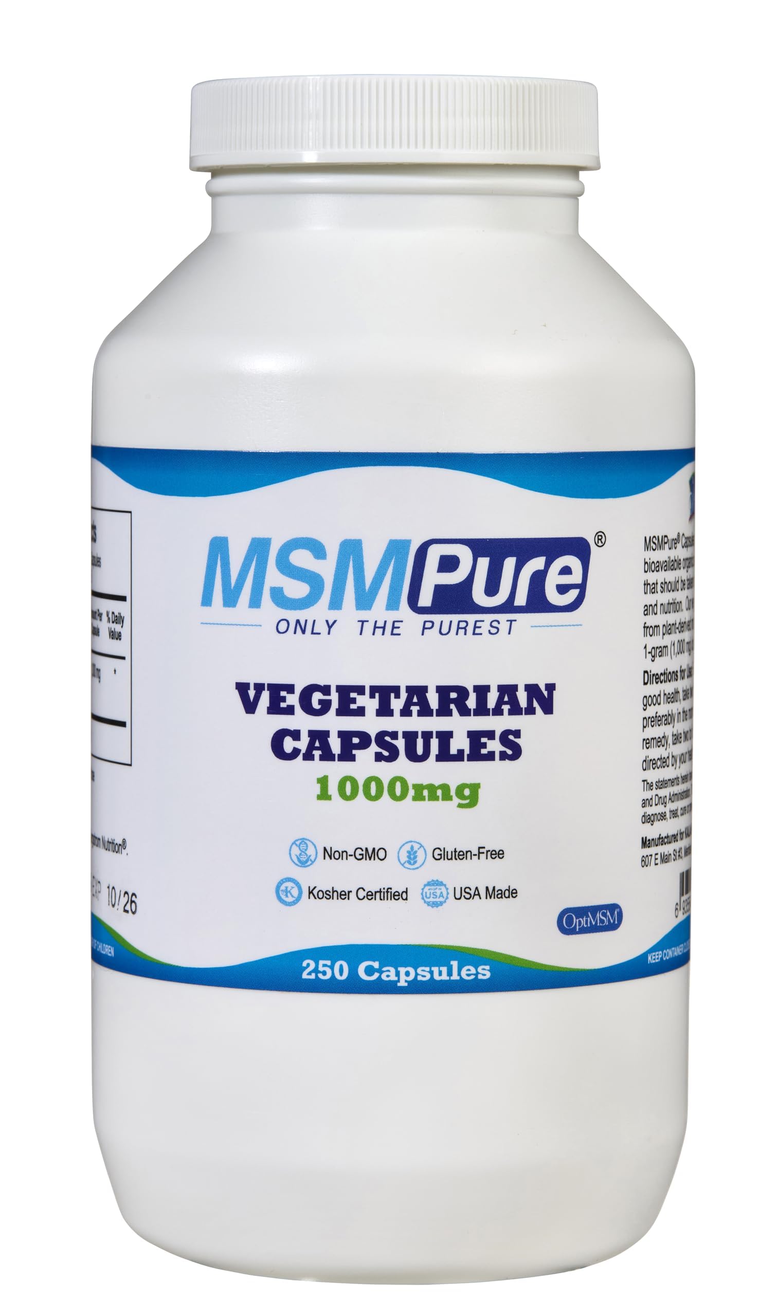 KALA HEALTH frasco MSMPure al frente mostrando marca y cantidad – alta pureza